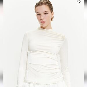 H&M Draped Jersey Top Cream